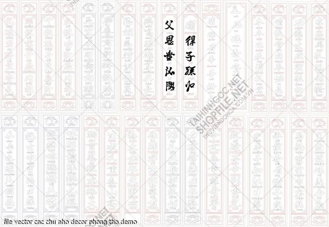 file vector cnc chu nho decor phong tho 